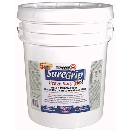 SureGrip 5 Gal. Clear Heavy Duty Plus Mold & Mildew-Proof Commercial Wallcovering Adhesive